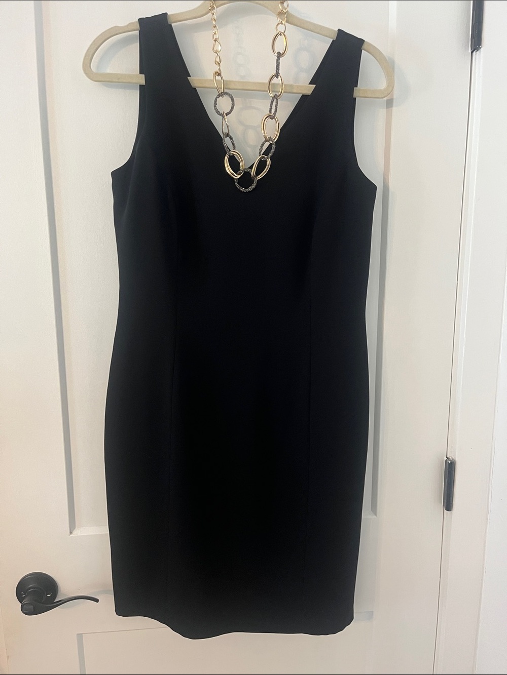 Preview Collection Black V-Neck Sheath Dress